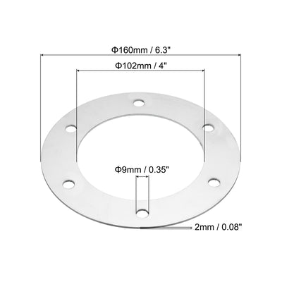 Harfington 4" (102mm) ID Kanal Verbinder Flansch Edelstahl Flach Gerade Leitung Exhaust Flansch Kanal Montage Platte für Heizung Kühlung Lüftung HVAC