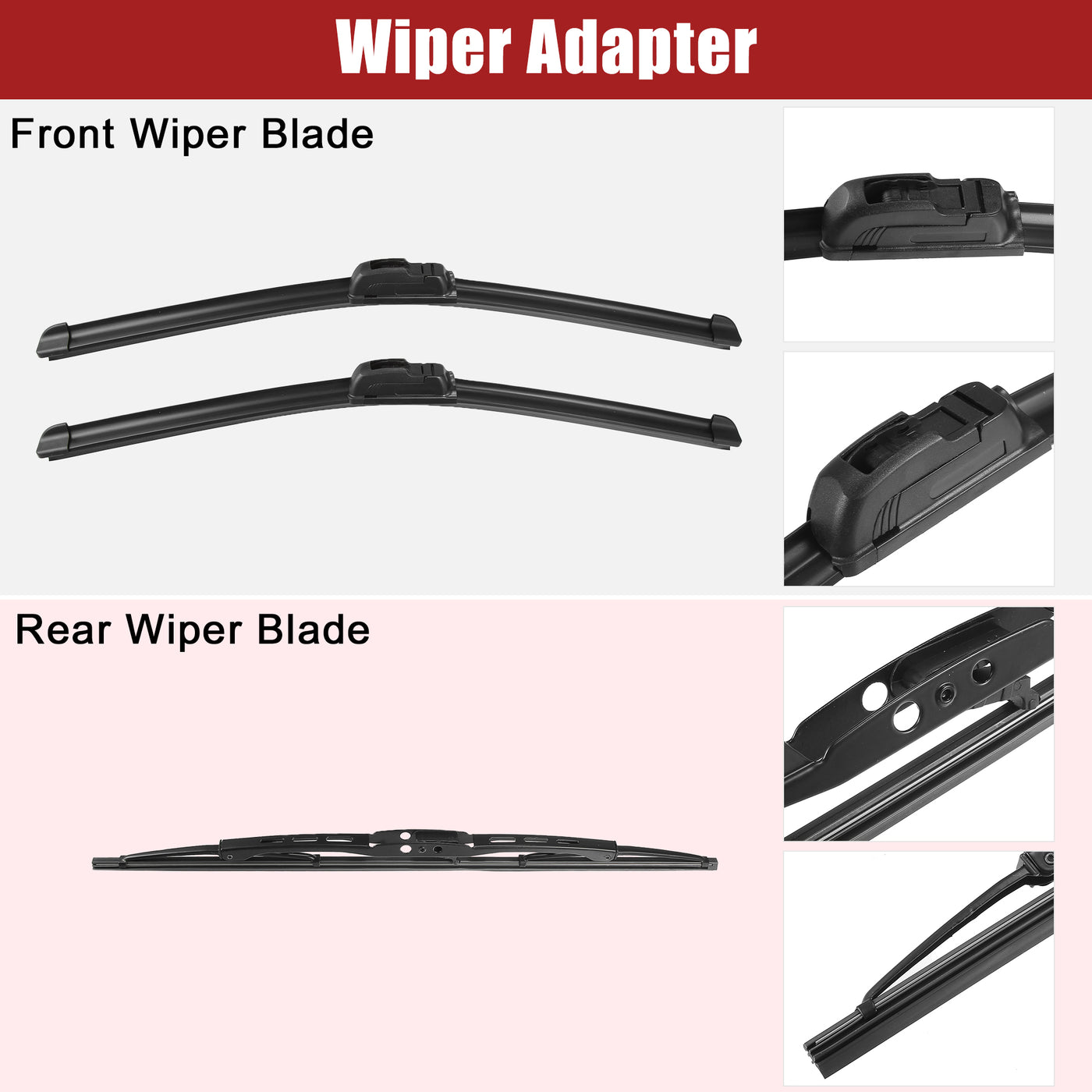 ACROPIX 19" 19" 16" Front Rear Windshield Wiper Blade Set Fit for Toyota Sequoia - Pack of 3 Black