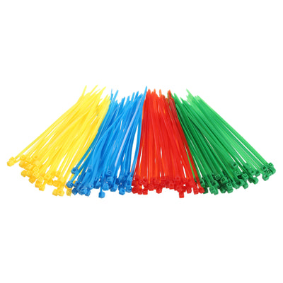 Harfington 400pcs 1/8 x 4 Inch Cable Zip Ties Long Nylon Cable Ties Self-Locking, 4 Color