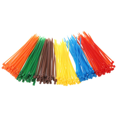 Harfington 480pcs 1/8 x 4 Inch Cable Zip Ties Long Nylon Cable Ties Self-Locking 6 Color