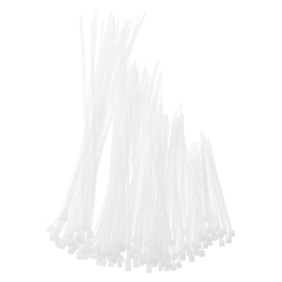 Harfington 570pcs 4/6/8/10 Inch Cable Zip Ties Nylon Cable Ties with 30pcs Mounts, White