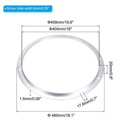 Harfington 16" Duct Connector Flange, Metal Straight Pipe Exhaust Flange Duct Mounting Plate for Heating Cooling Ventilation HVAC System, Galvanized Steel