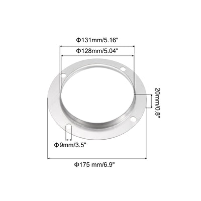 Harfington 5" Duct Connector Flange, 2 Pack Straight Pipe Exhaust Flange Stainless Steel Duct Mounting Plate for Heating Cooling Ventilation HVAC System