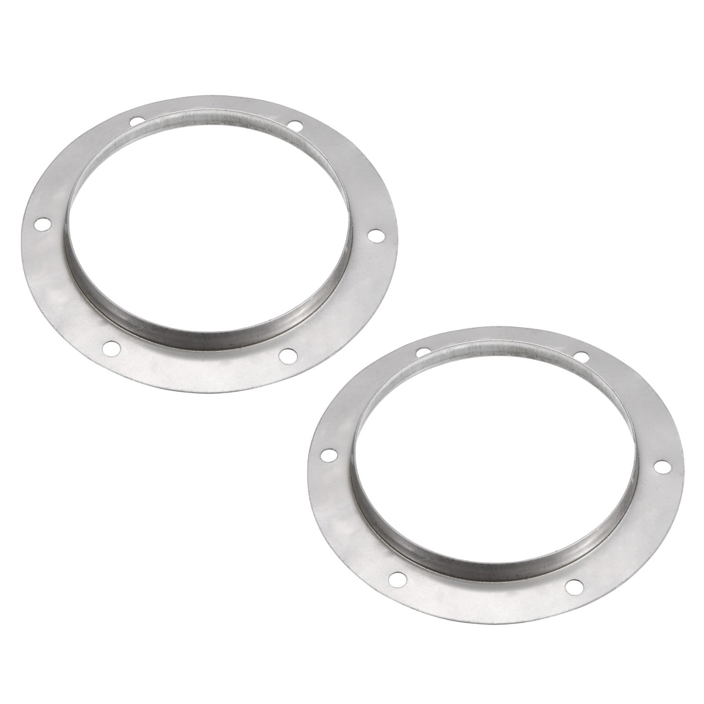 Harfington 6" Duct Connector Flange, 2 Pack Straight Pipe Exhaust Flange Stainless Steel Duct Mounting Plate for Heating Cooling Ventilation HVAC System