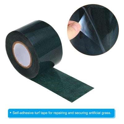 Harfington Turf Tape 2"x16 FT, 2 Pack Double-side Self Adhesive Artificial Grass Seaming Tape for Garden Lawn Jointing Indoor Outdoor Carpet Mat, Green