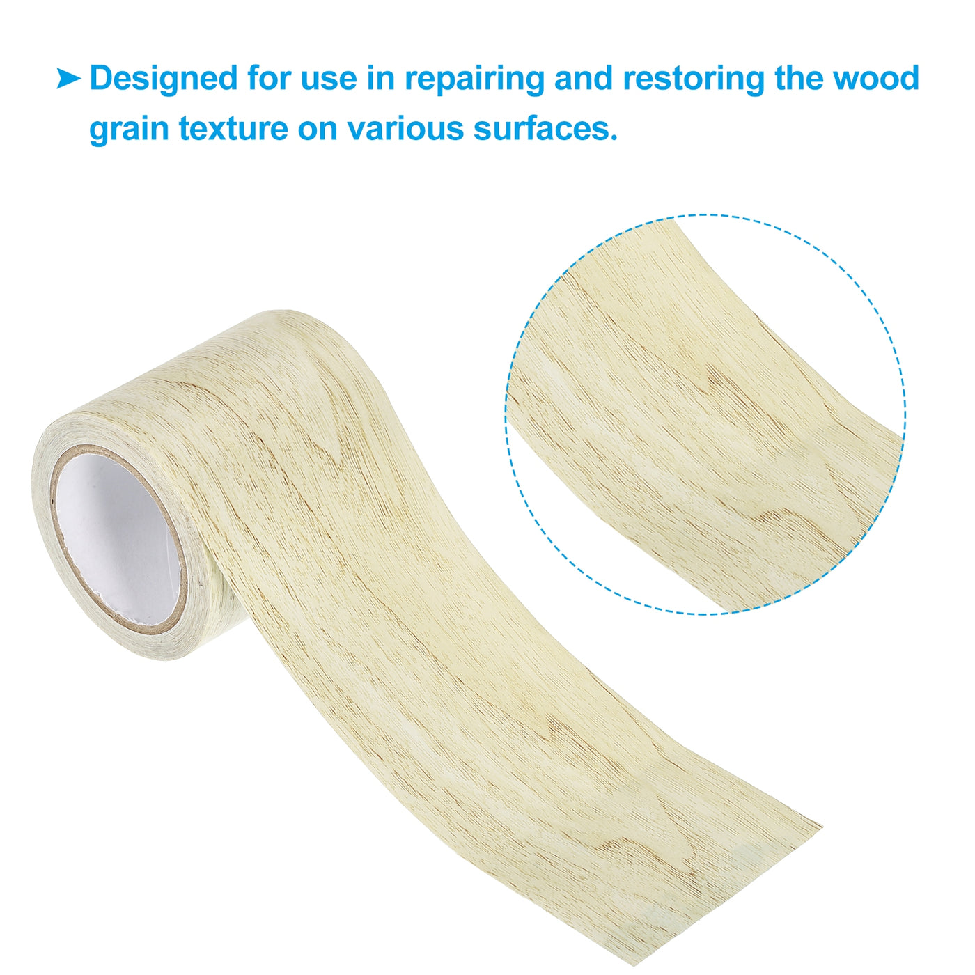 Harfington Wood Grain Repair Tape 2.2"X15', Self Adhesive Realistic Patch, Grey Oak