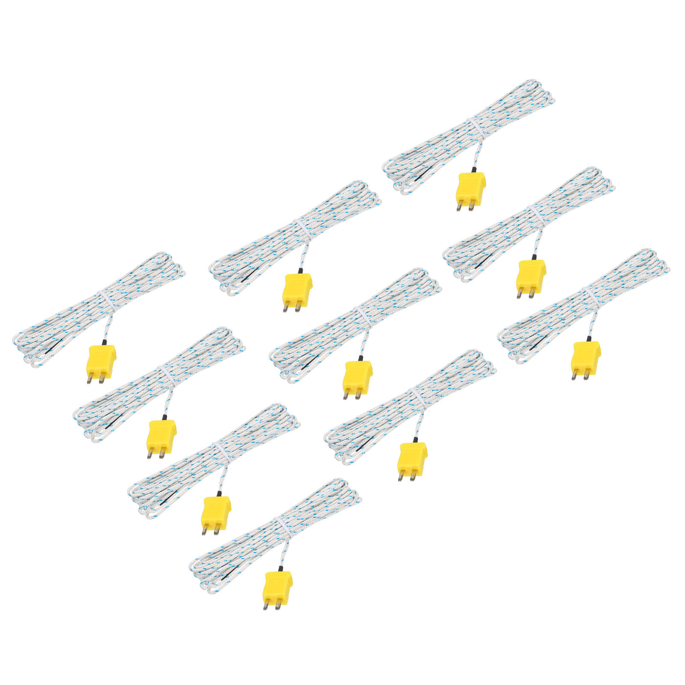 Harfington 10pcs K Type Thermocouple Mini Connector Temperature Sensor Probes Fiberglass 16ft -50 to 400°C(-58 to 752°F)