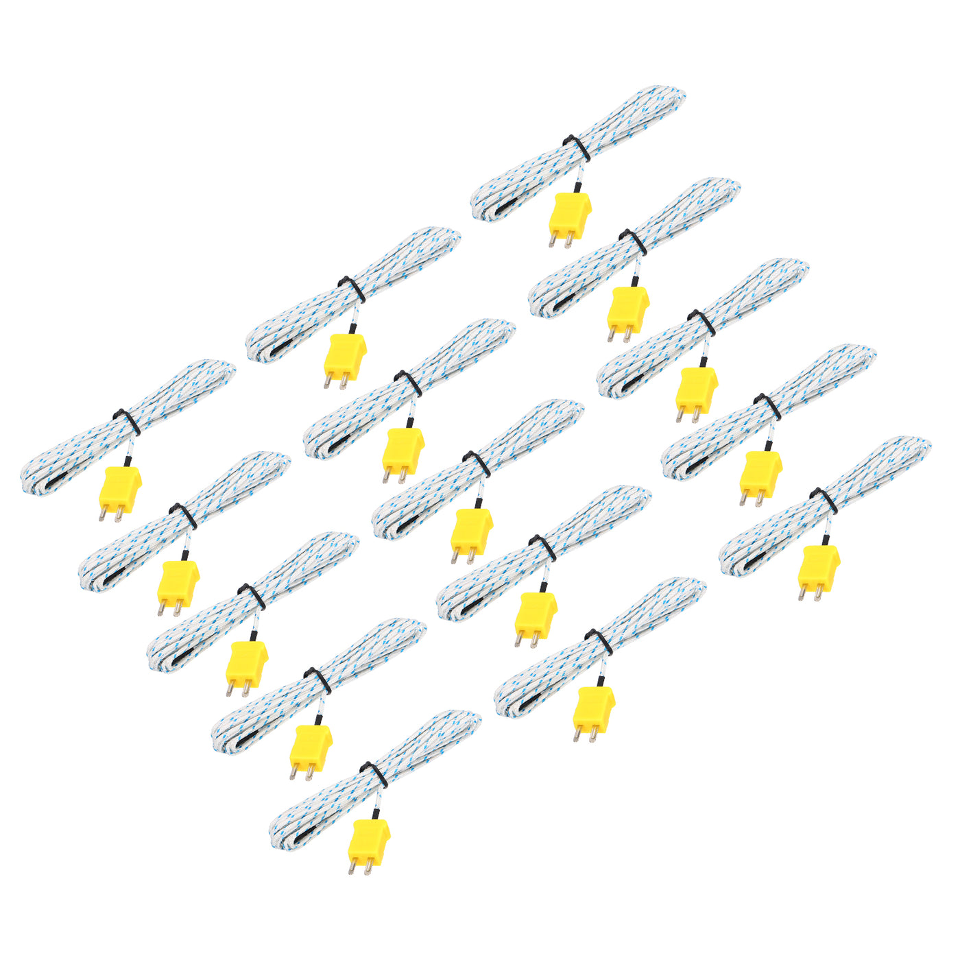 Harfington 15pcs K Type Thermocouple Mini Connector Temperature Sensor Probes Fiberglass 10ft -50 to 400°C(-58 to 752°F)