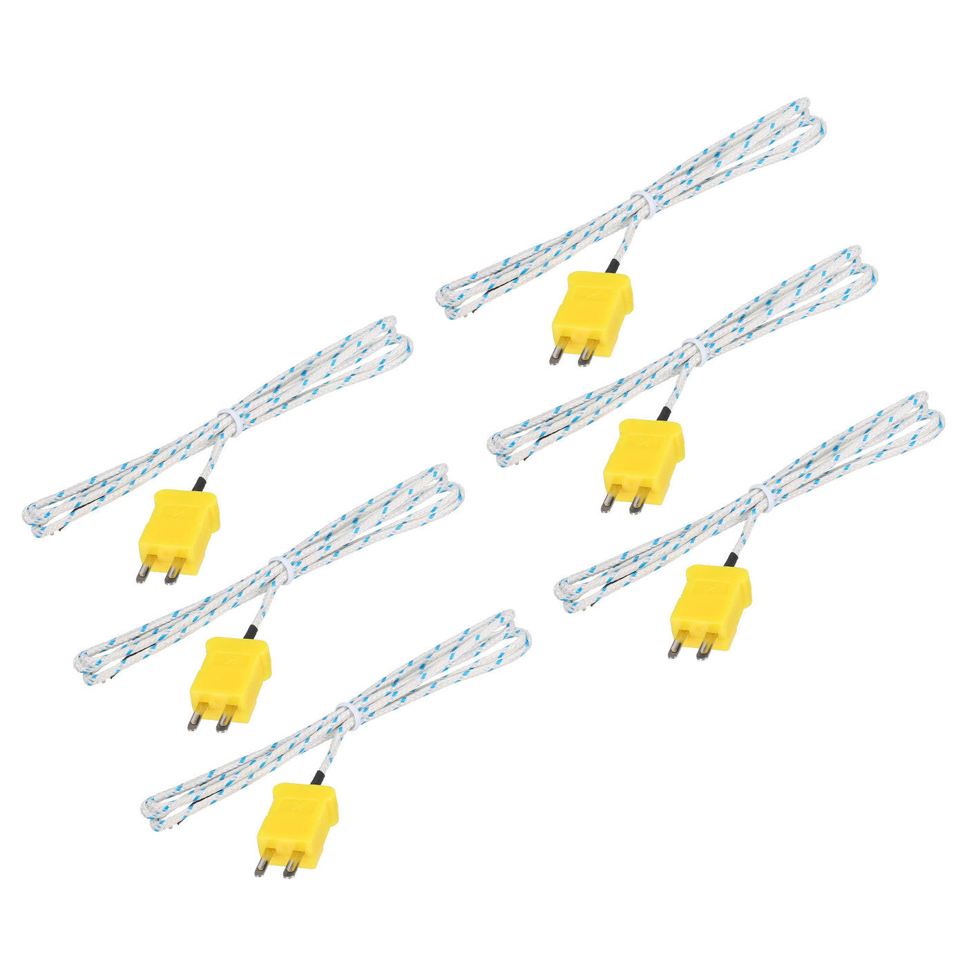 Harfington 6pcs K Type Thermocouple Mini Connector Temperature Sensor Probes Fiberglass 3.3ft -50 to 400°C(-58 to 752°F)