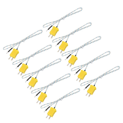 Harfington 10pcs K Type Thermocouple Mini Connector Temperature Sensor Probes Fiberglass 1.6ft -50 to 400°C(-58 to 752°F)