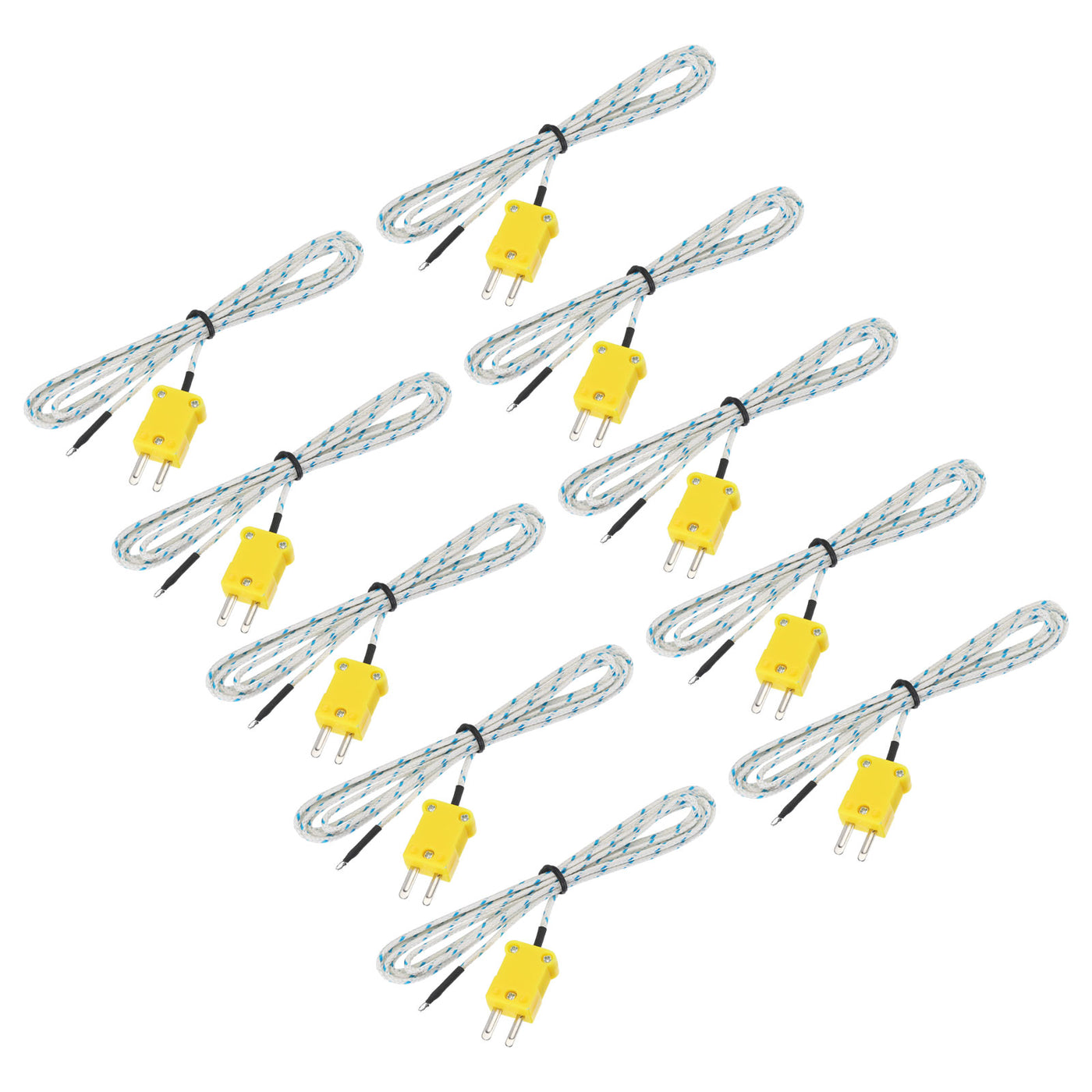 Harfington 10pcs K Type Thermocouple Mini Connector Temperature Sensor Probes Fiberglass 4ft -50 to 400°C(-58 to 752°F)