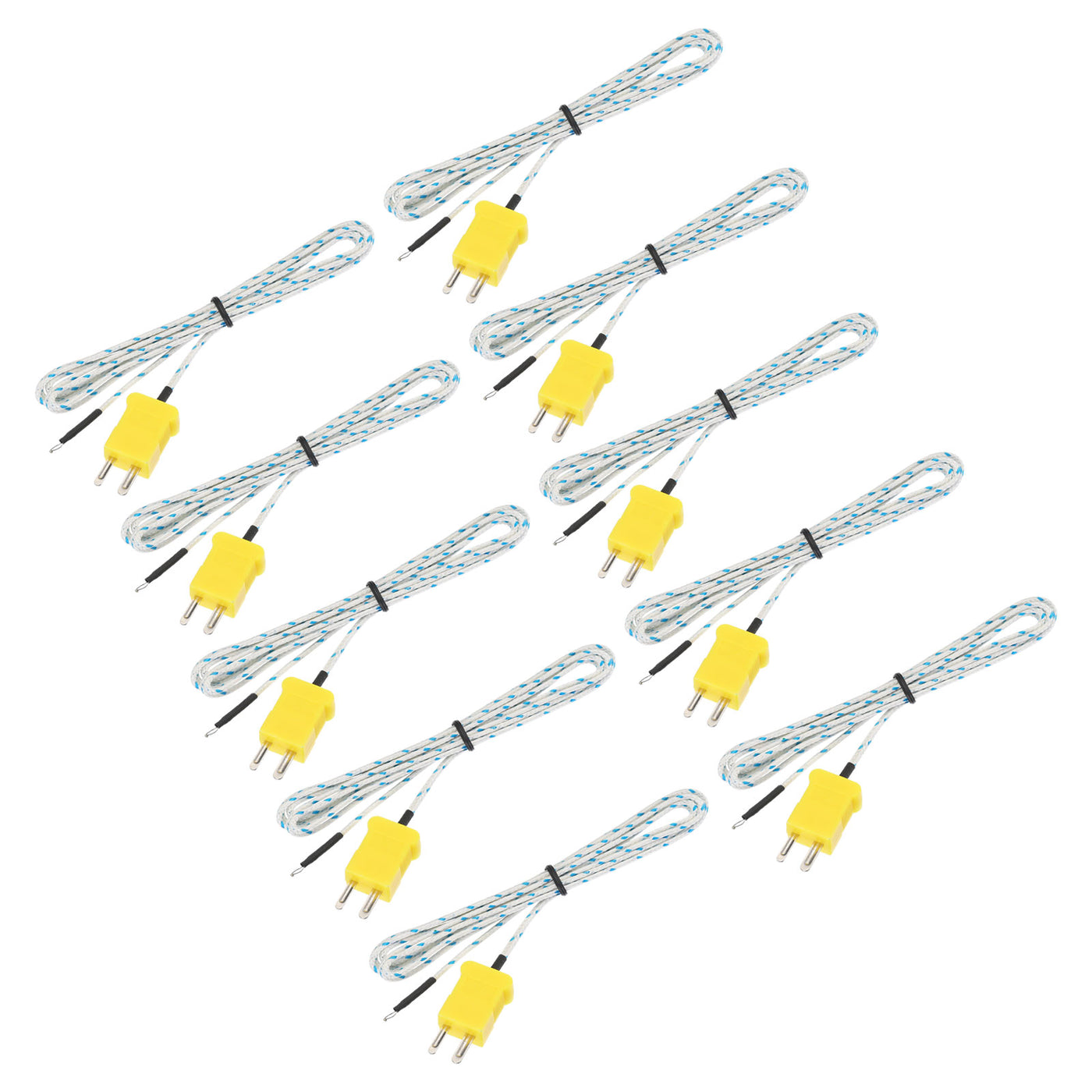 Harfington 10pcs K Type Thermocouple Mini Connector Temperature Sensor Probes Fiberglass 5ft -50 to 400°C(-58 to 752°F)