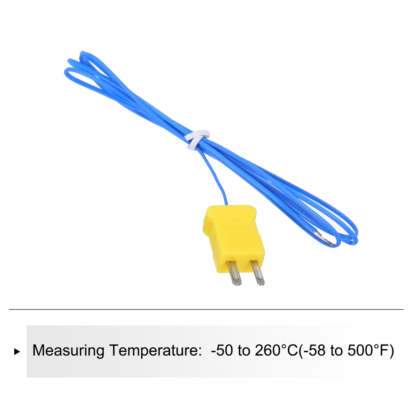 Harfington K Type Thermocouple Mini Connector Temperature Sensor Probes PTFE 3.3ft -50 to 260°C(-58 to 500°F), Blue