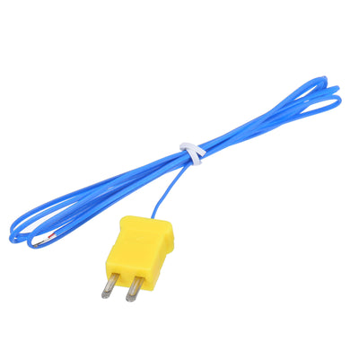 Harfington K Type Thermocouple Mini Connector Temperature Sensor Probes PTFE 3.3ft -50 to 260°C(-58 to 500°F), Blue