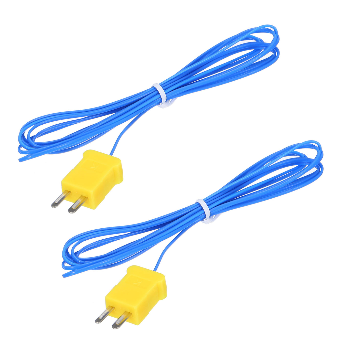 Harfington 2pcs K Type Thermocouple Mini Connector Temperature Sensor Probes PTFE 6.6ft -50 to 260°C(-58 to 500°F), Blue