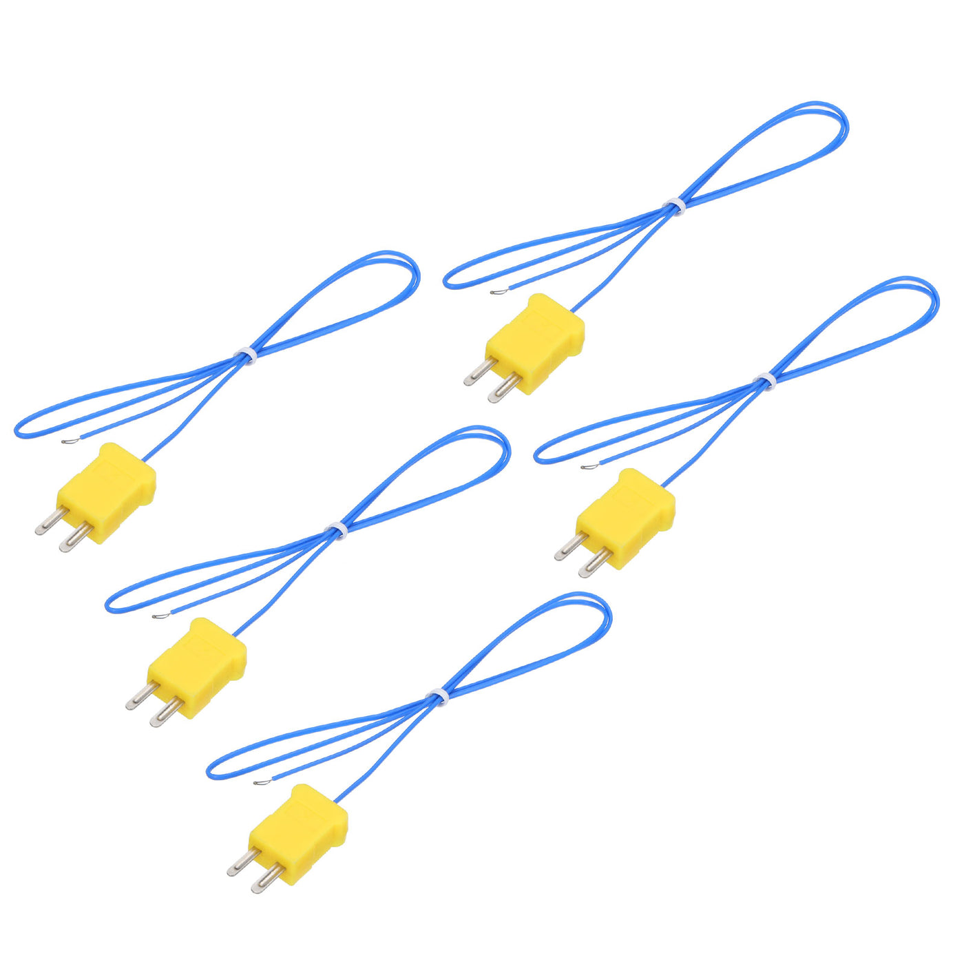 Harfington 5pcs K Type Thermocouple Mini Connector Temperature Sensor Probes PTFE 1.6ft -50 to 260°C(-58 to 500°F), Blue