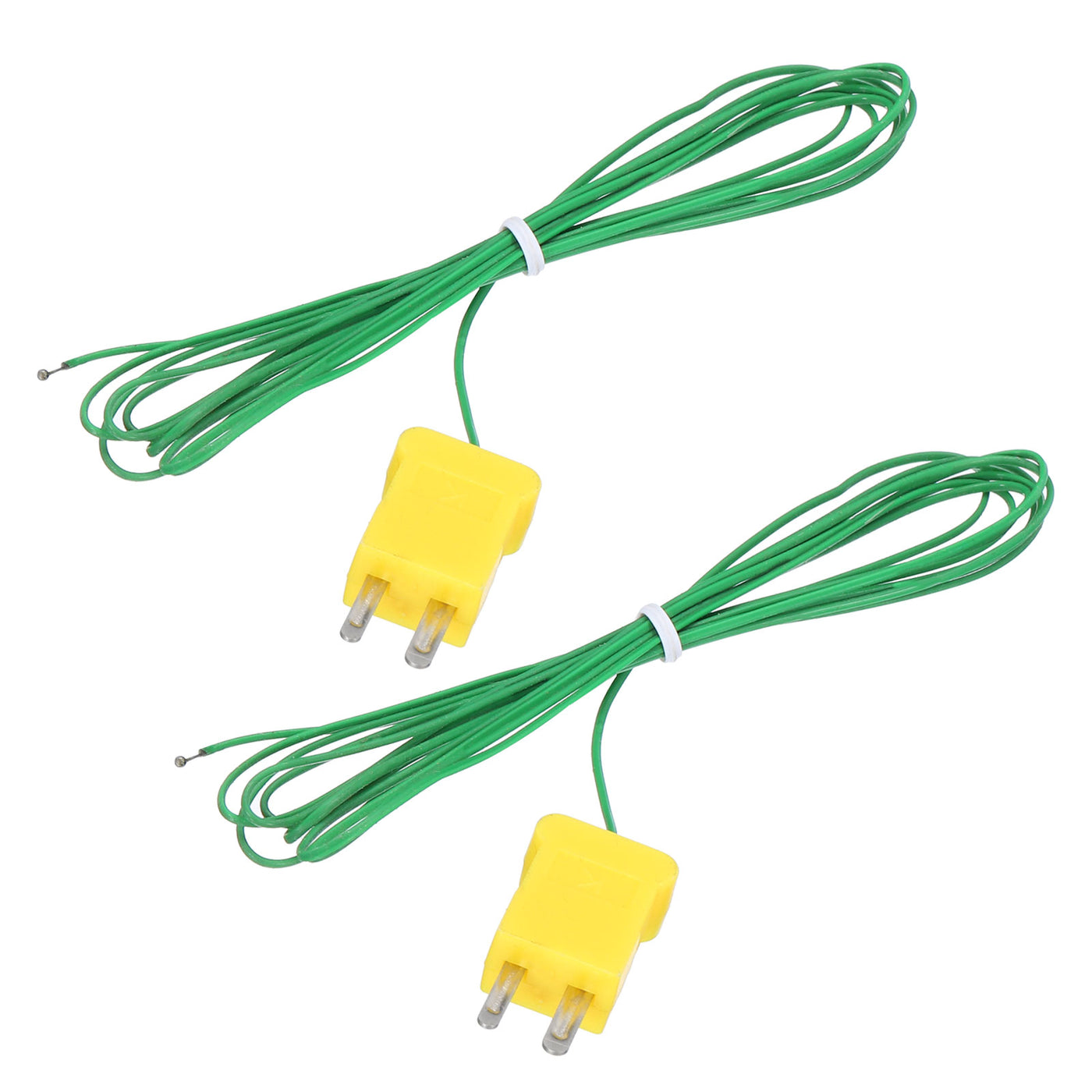 Harfington 2pcs K Type Thermocouple Mini Connector Temperature Sensor Probes PTFE 6.6ft -50 to 260°C(-58 to 500°F), Green