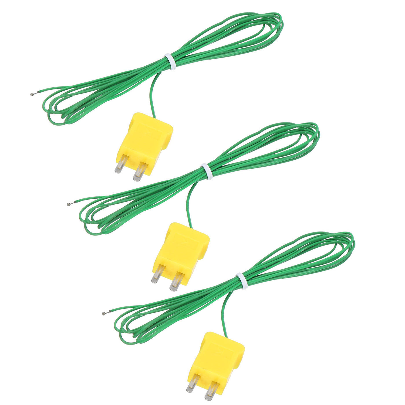 Harfington 3pcs K Type Thermocouple Mini Connector Temperature Sensor Probes PTFE 6.6ft -50 to 260°C(-58 to 500°F), Green