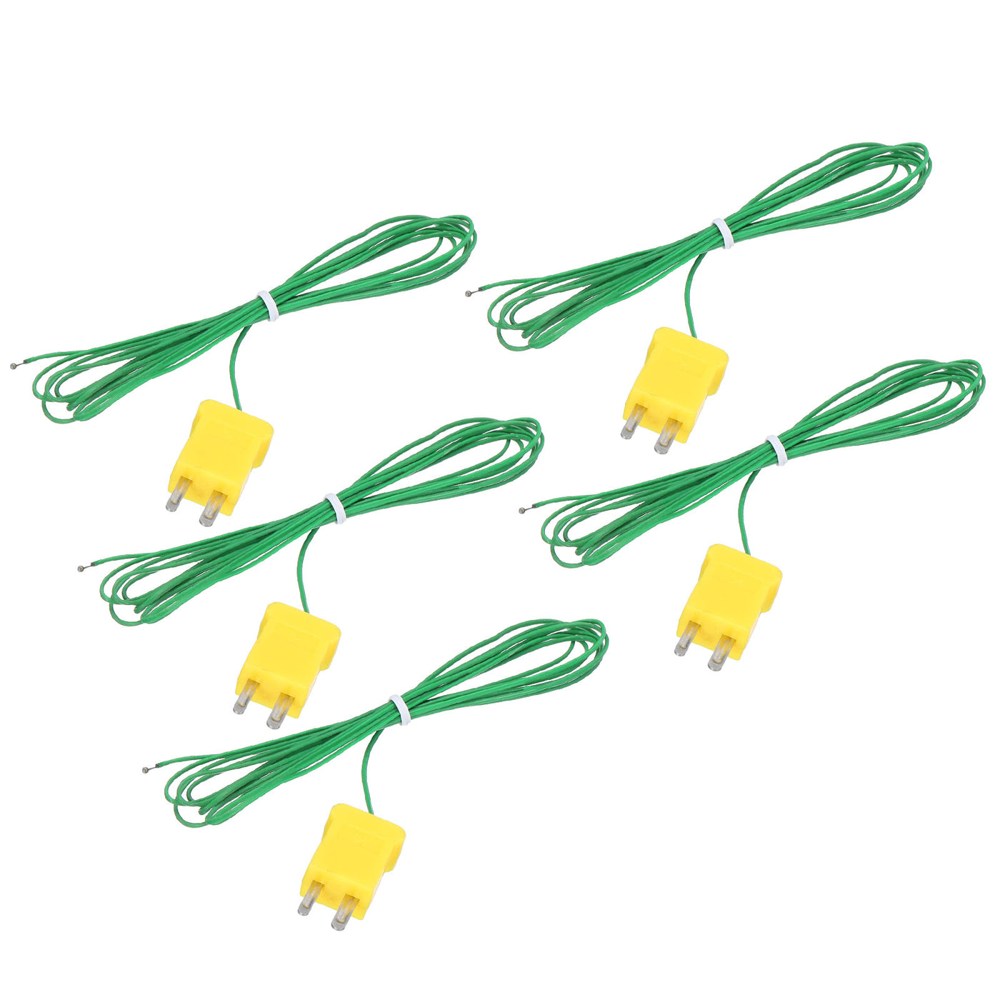 Harfington 5pcs K Type Thermocouple Mini Connector Temperature Sensor Probes PTFE 6.6ft -50 to 260°C(-58 to 500°F), Green