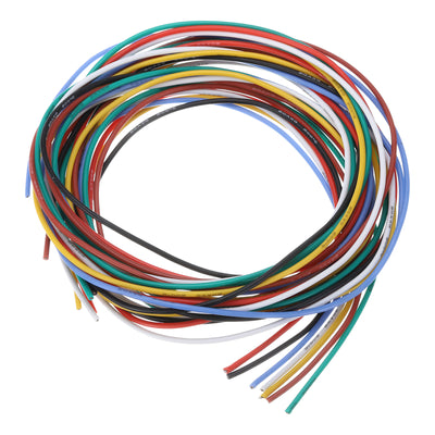 Harfington 18 Gauge Silicone Wire 18AWG Electrical Wire Stranded Wire Flexible Tinned Copper Wire High Temp Hookup Wire 7 Color 3.0m/10ft 7pcs