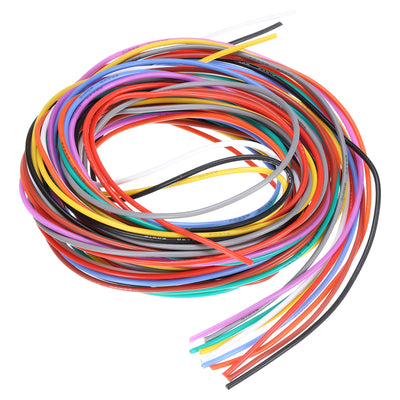 Harfington 20 Gauge Silicone Wire 20AWG Electrical Wire Stranded Wire Flexible Tinned Copper Wire High Temp Hookup Wire 10 Color 1.5m/4.92ft 10pcs