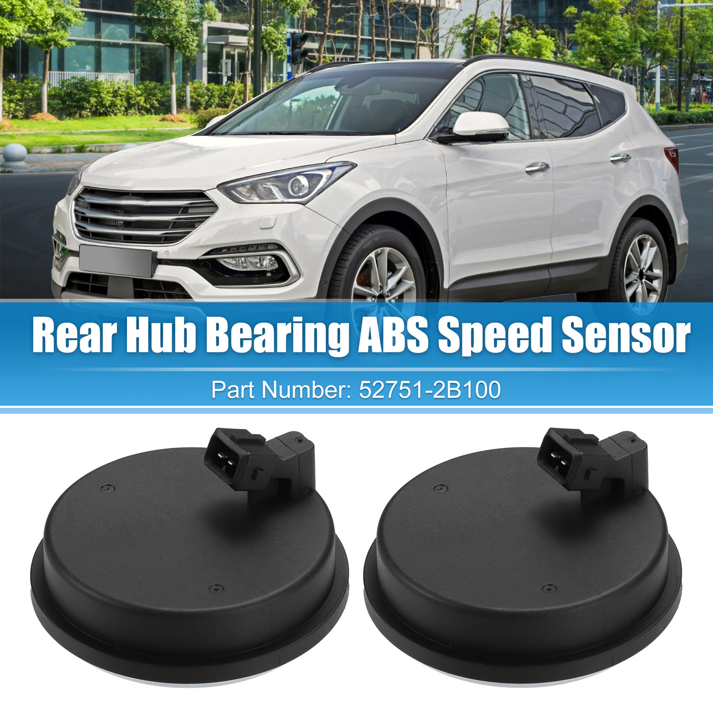 X AUTOHAUX 2pcs Rear Hub Bearing ABS Speed Sensor for Hyundai Santa Fe for Hyundai Veracruz for Kia Sorento NO. 52750-2B100 2WD Rear Hub Wheel ABS Speed Sensor Cap Rear Left Right Hub ABS