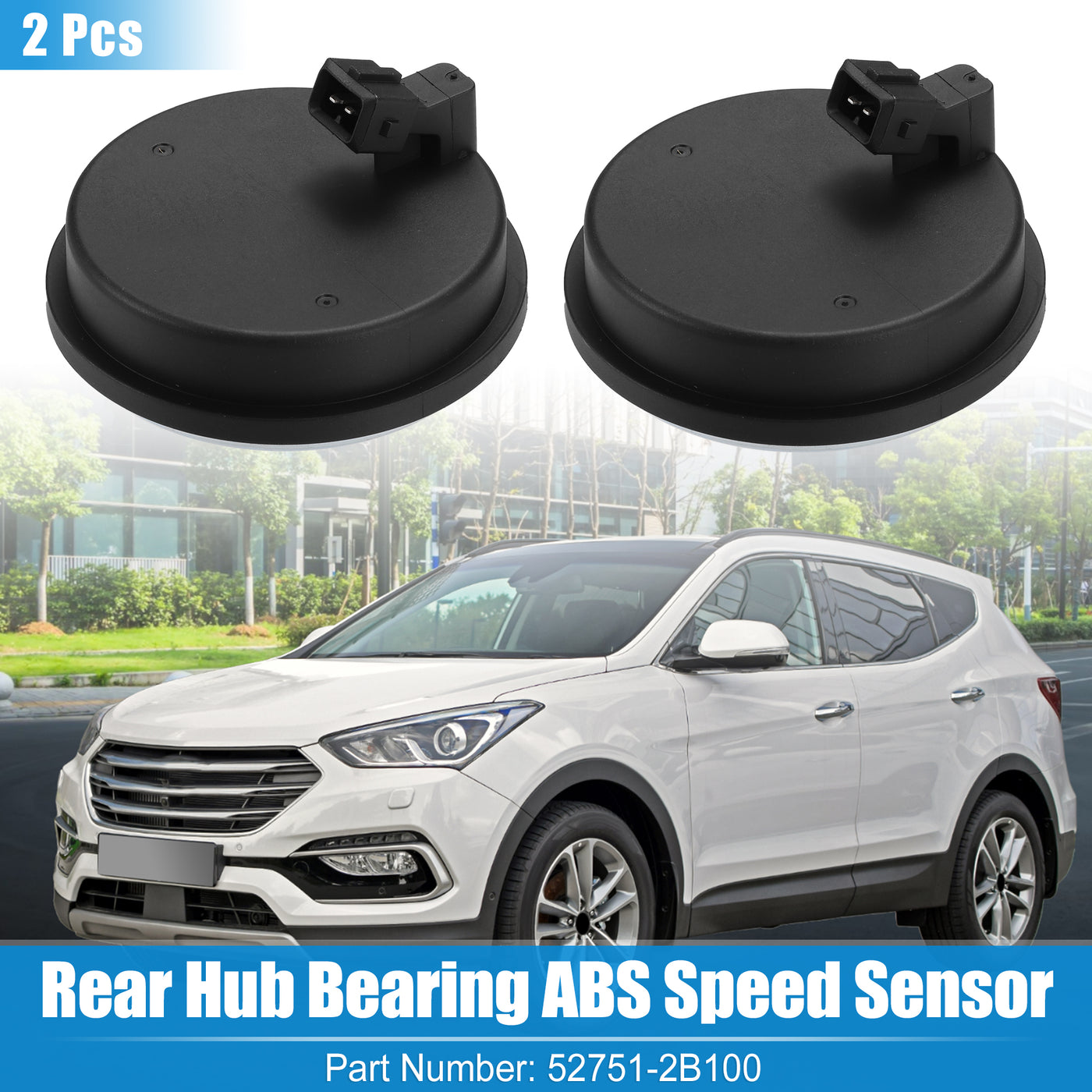 X AUTOHAUX 2pcs Rear Hub Bearing ABS Speed Sensor for Hyundai Santa Fe for Hyundai Veracruz for Kia Sorento NO. 52750-2B100 2WD Rear Hub Wheel ABS Speed Sensor Cap Rear Left Right Hub ABS