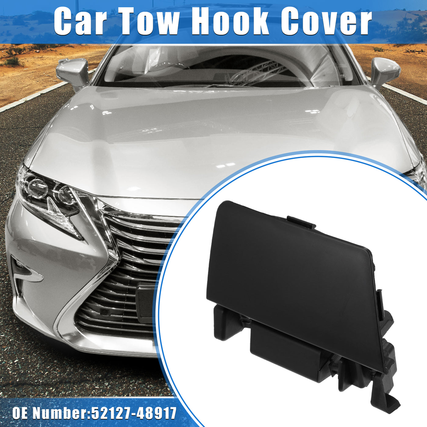 VekAuto Car Tow Hook Eye Hole Cover Cap Compatible for Lexus RX350 2015 3.5L V6 - Gas, Durable Plastic Black Front Right Bumper