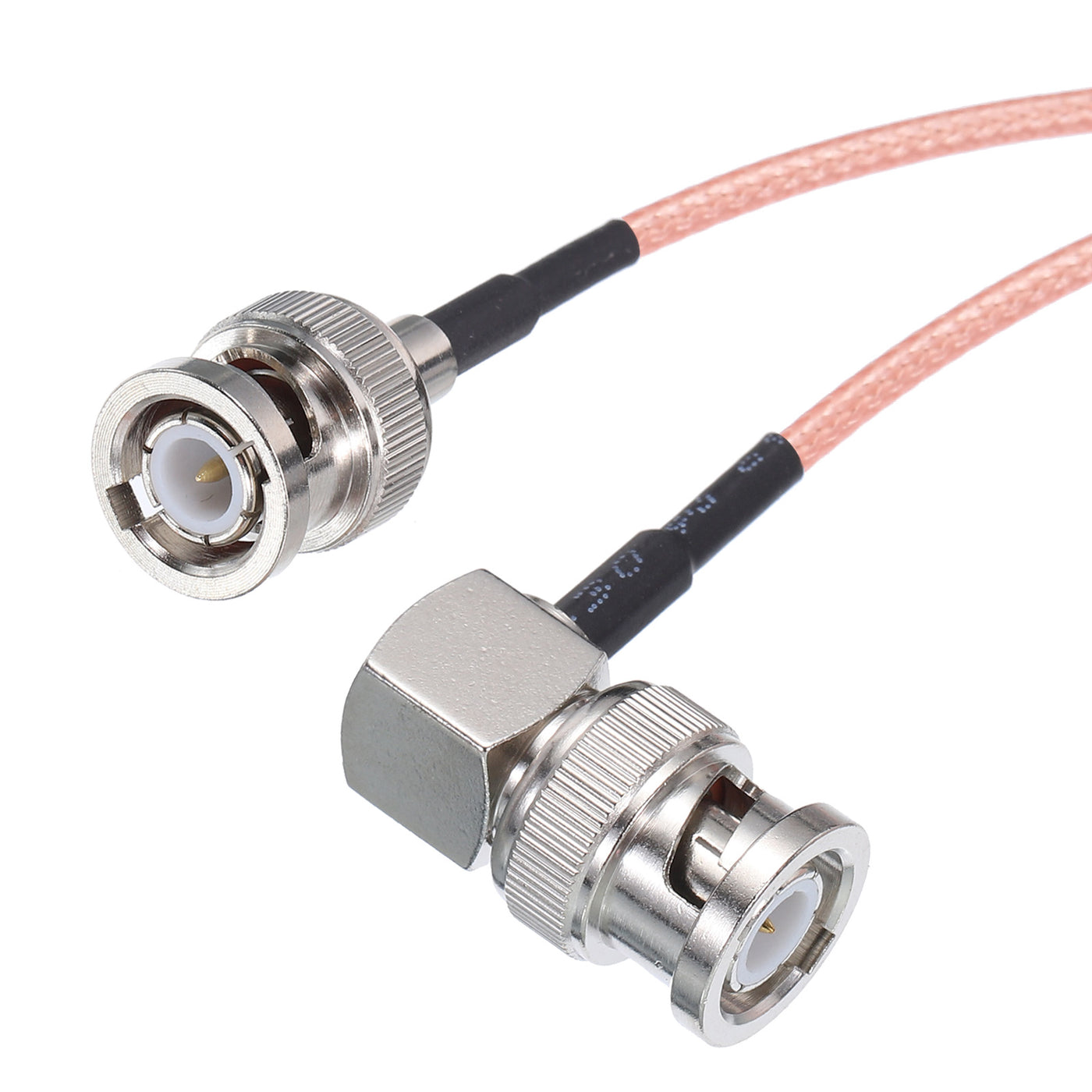 Harfington RG316 Coaxial Cables BNC Male to BNC Male Right Angle Low Loss RF Coaxial Cable 1.5FT 50 Ohm Orange 2Pcs