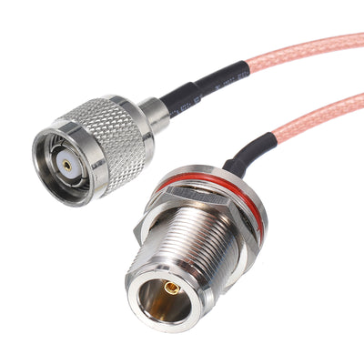 Harfington RG316 Coaxial Cables N Female Bulkhead to RP TNC Male Low Loss RF Coaxial Cable 1FT 50 Ohm Orange 2Pcs