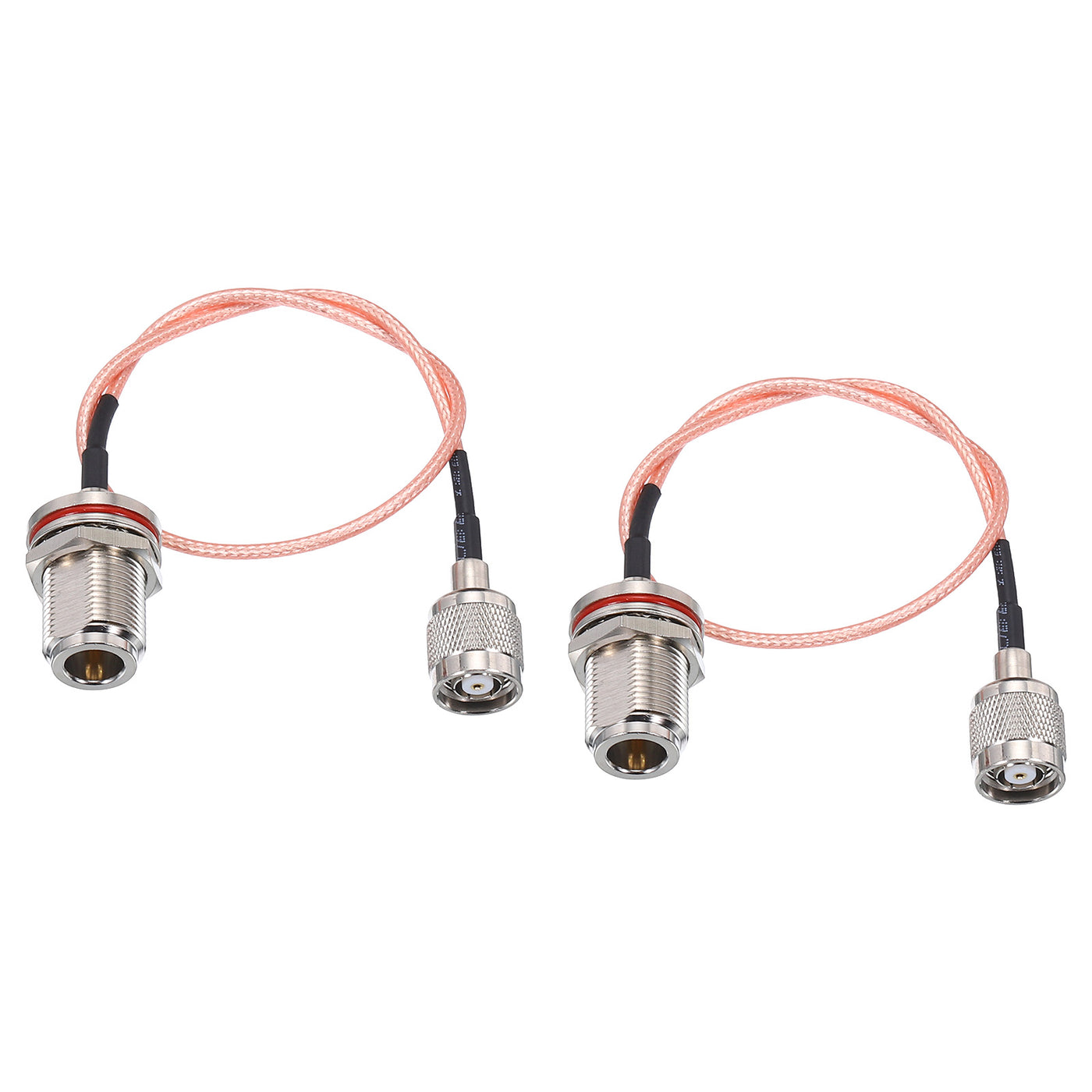 Harfington RG316 Coaxial Cables N Female Bulkhead to RP TNC Male Low Loss RF Coaxial Cable 1FT 50 Ohm Orange 2Pcs