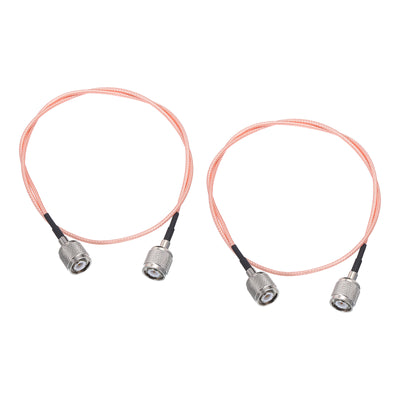 Harfington RG316 Coaxial Cables TNC Male to TNC Male Low Loss RF Coaxial Cable 2FT 50 Ohm Orange 2Pcs