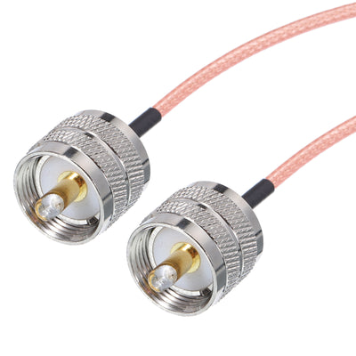 Harfington RG316 Coaxial Cables UHF Male to UHF Male Low Loss RF Coaxial Cable 0.5FT 50 Ohm Orange 2Pcs