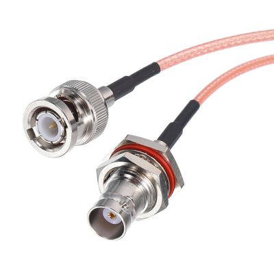 Harfington RG316 Coaxial Cables BNC Male to BNC Female Bulkhead Low Loss RF Coaxial Cable 6FT 50 Ohm Orange 2Pcs