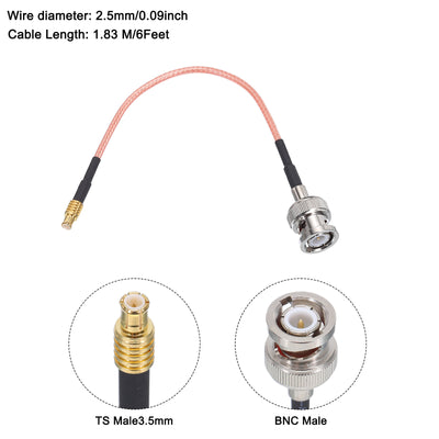 Harfington RG316 Coaxial Cables BNC Male to MCX Male Low Loss RF Coaxial Cable 0.5FT 50 Ohm Orange 2Pcs