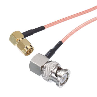 Harfington RG316 Coaxial Cables SMA Male Right Angle to BNC Male Right Angle Low Loss RF Coaxial Cable 6FT 50 Ohm Orange 2Pcs