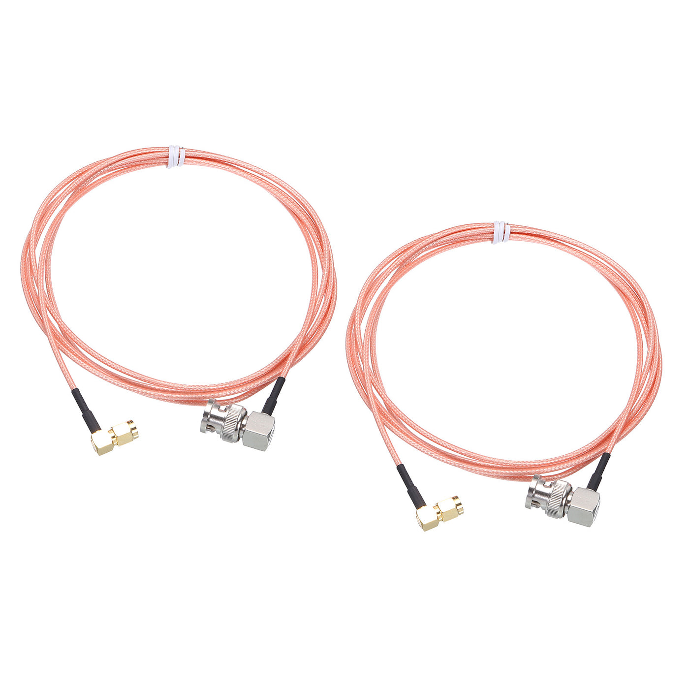 Harfington RG316 Coaxial Cables SMA Male Right Angle to BNC Male Right Angle Low Loss RF Coaxial Cable 6FT 50 Ohm Orange 2Pcs