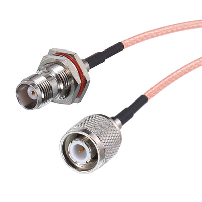 Harfington RG316 Coaxial Cables TNC Male to TNC Female Bulkhead Low Loss RF Coaxial Cable 2FT 50 Ohm Orange 2Pcs