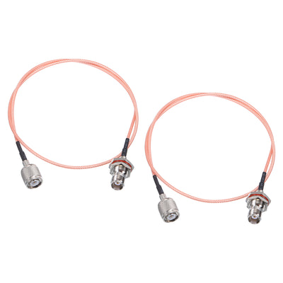 Harfington RG316 Coaxial Cables TNC Male to TNC Female Bulkhead Low Loss RF Coaxial Cable 2FT 50 Ohm Orange 2Pcs