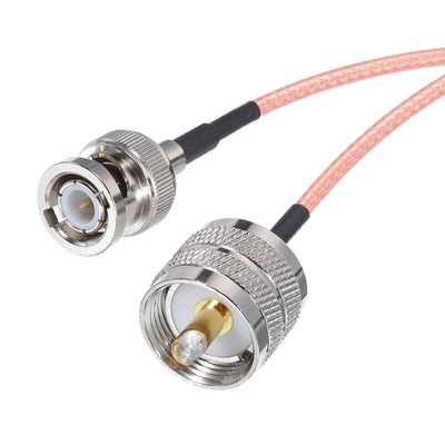 Harfington RG316 Coaxial Cables BNC Male to UHF Male Low Loss RF Coaxial Cable 2FT 50 Ohm Orange 2Pcs