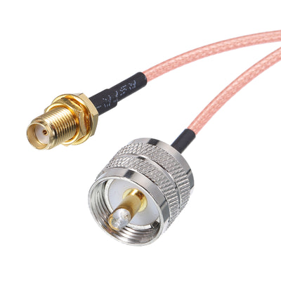 Harfington RG316 Coaxial Cables SMA Female Bulkhead to UHF Male Low Loss RF Coaxial Cable 6FT 50 Ohm Orange 2Pcs