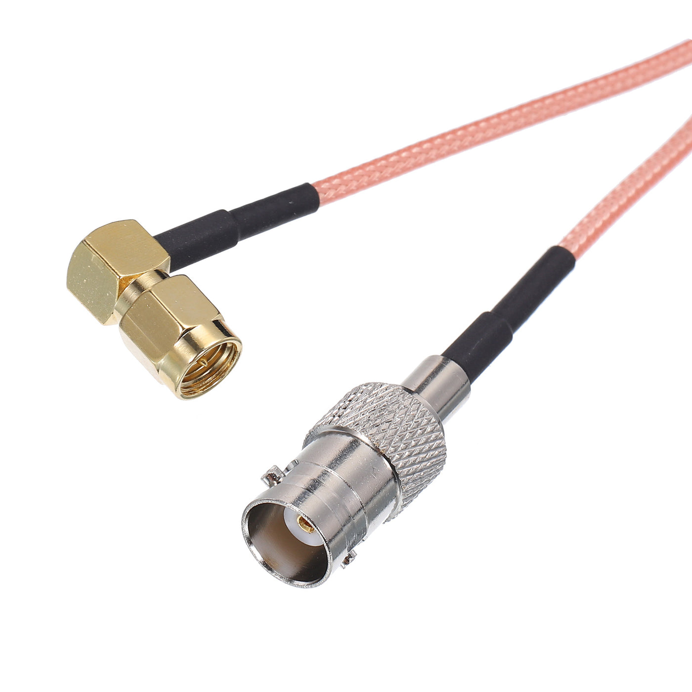 Harfington RG316 Coaxial Cables SMA Male Right Angle to BNC Female Low Loss RF Coaxial Cable 0.5FT 50 Ohm Orange 2Pcs