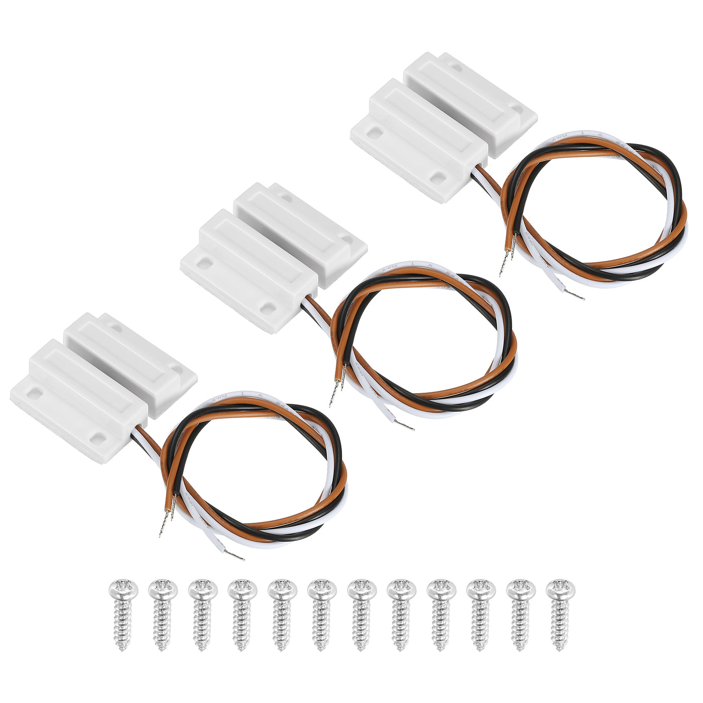 Harfington Magnetic Reed Switch, 3 Sets NC NO Magnetic Contact Switch for Door Window