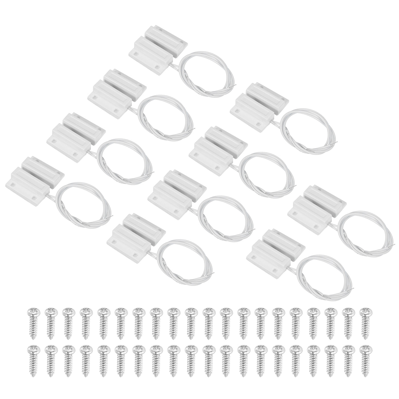 Harfington Magnetic Reed Switch, 10 Sets NC Magnetic Contact Switch for Door Window