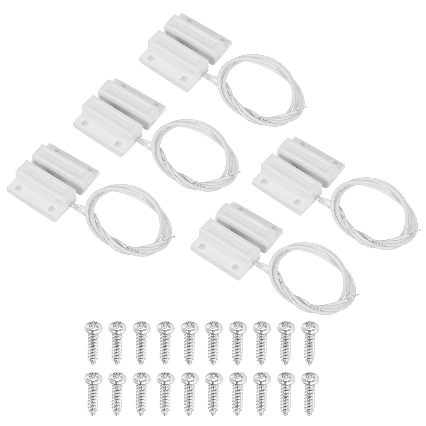 Harfington Magnetic Reed Switch, 5 Sets NC Magnetic Contact Switch for Door Window