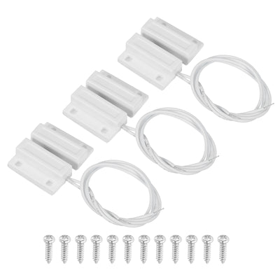 Harfington Magnetic Reed Switch, 3 Sets NC Magnetic Contact Switch for Door Window