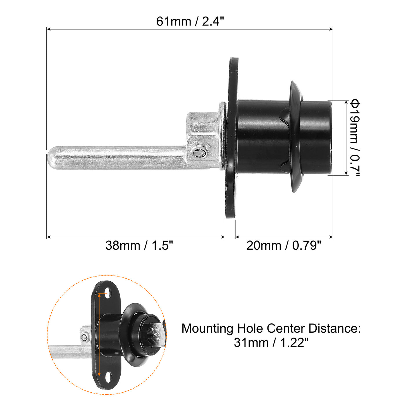 Harfington 16mm Drawer Locks with Keys, 2 Pack Zinc Alloy Nickel Plated Drawer Lock Keyed Different for Furniture Drawer Showcase Locker, Black