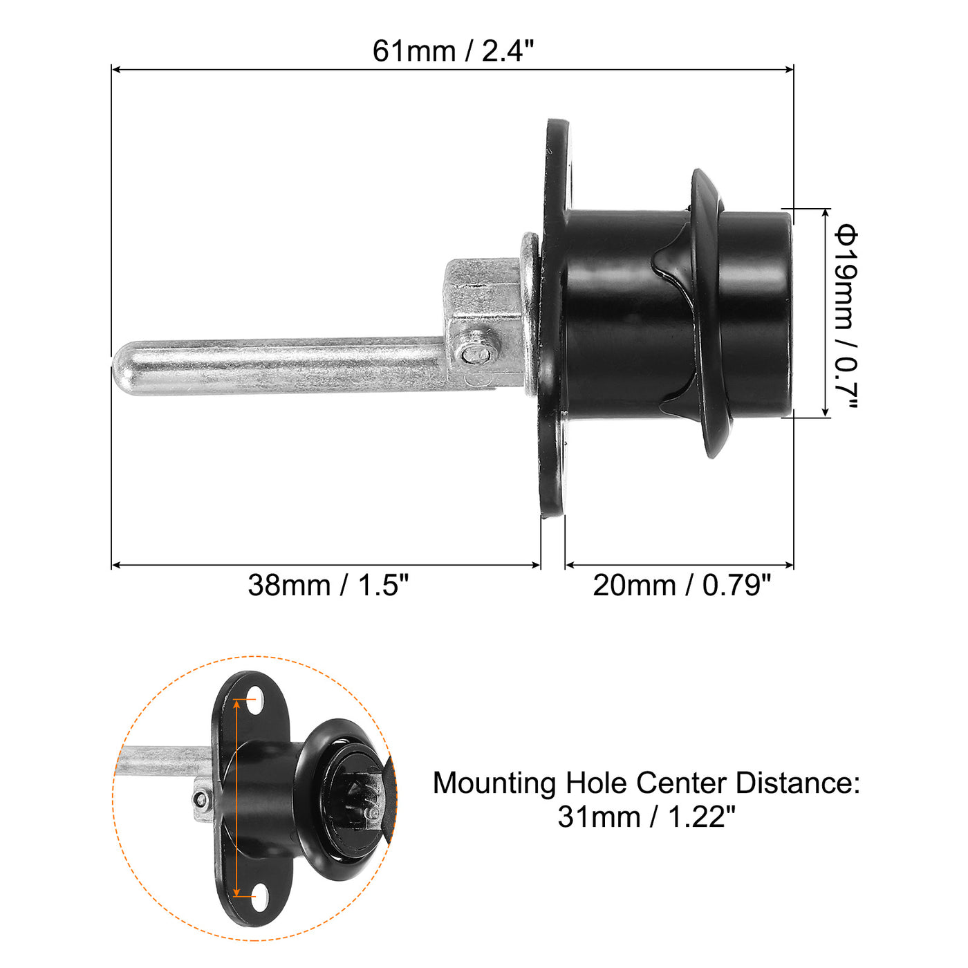 Harfington 19mm Schubladen Schlösser mit Schlüssel 2 Pack Zinklegierung Nickel Plattiert Schublade Schloss Unterschiedliche Schlüssel für Möbel Schublade Vitrine Schließfach Schwarz