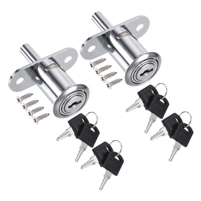 Harfington Drawer Locks with Keys, Zinc Alloy Chrome Finish Drawer Door Lock Keyed Different for Door Furniture Locker Lock