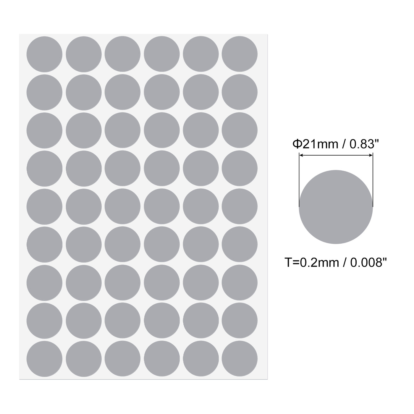 uxcell Uxcell 1 Sheet/54Pcs 21mm Dia PVC Self Adhesive Screw Hole Cover Stickers, Gray